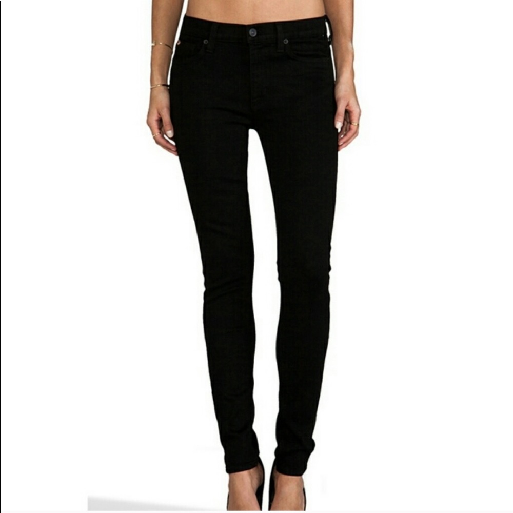 Hudson Nico Midrise Super Skinny Black Jeans 27